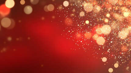 Poster - Sparkling Bokeh Background with Red and Gold Shades for Celebrations