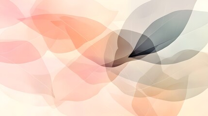Poster - Soft Abstract Leaves in Gentle Colors for Modern Design Projects