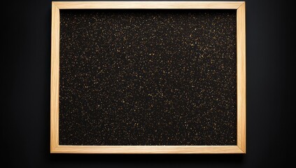 Wall Mural - Minimalist corkboard, ample blank space, encased in light wood.