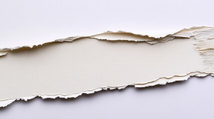Poster - Torn paper texture with soft edges showcasing a clean white background, ideal for design use