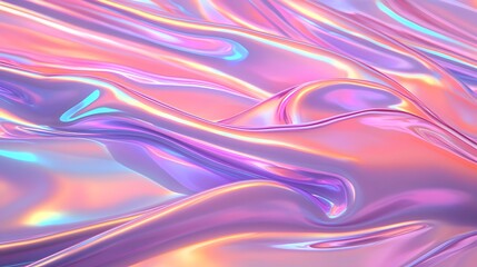 Poster - Colorful Abstract Background with Fluid Waves of Light and Reflection