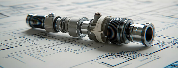 Poster - Precision metal part blueprint design