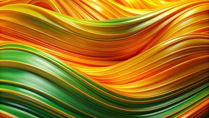 Aufkleber - Abstract Swirling Pattern of Green and Yellow Waves