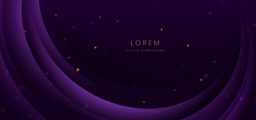 Wall Mural - elegant glowing purple curve ray light ray on dark purple background.