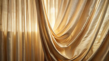 Fototapete - The golden glow of the sun illuminating a delicate fabric, creating a soft and inviting atmosphere.