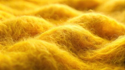 Fototapete - Abstract Close-up of Soft Yellow Wool Texture with Delicate Hairs and a Smooth, Flowing Surface