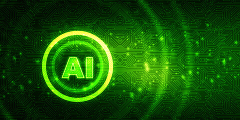 2d illustration Artificial Intelligence (AI) concept

    