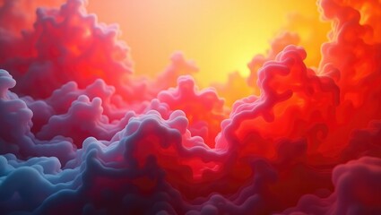 Poster - A lively abstract image displaying a combination of warm colors with a smooth, dynamic texture that evokes a feeling of movement and energy.