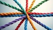 © NFTNexus - Connecting together and unity teamwork concept as a business metaphor for forming a partnership of diversity with various ropes intertwined for cooperation and collaborative work.