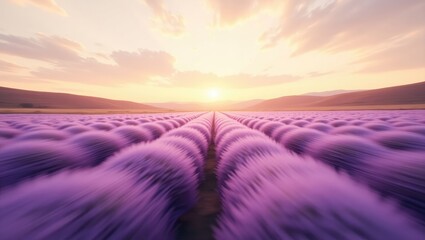 Poster - a lively abstract image showcasing a motion blur effect that evokes a dynamic landscape with purple 