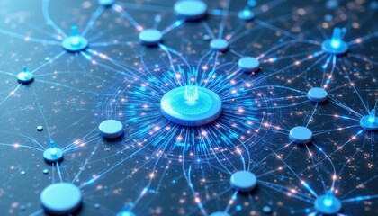 Innovative data network visualization digital environment infographic design high-tech concept close-up perspective