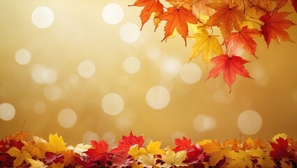 Poster - autumn backdrop featuring maple leaves