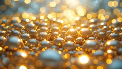 Poster - Abstract golden shine on blurred bokeh background