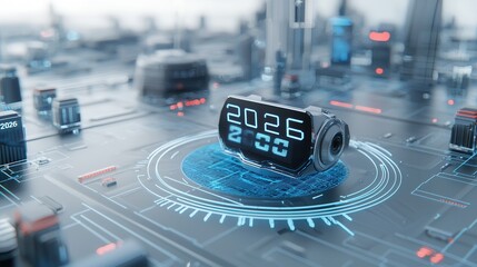 Poster - Futuristic and technologically advanced smart city showcasing a high tech urban landscape with interconnected infrastructure modern skyscrapers and autonomous transportation systems
