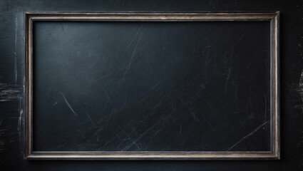 Aufkleber - Black grunge scratched scary background featuring a frame, distressed chalkboard appearance, vintage film effect, with space for text.