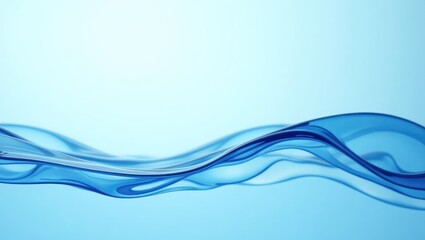 Poster - Blue water wave on a light blue background.