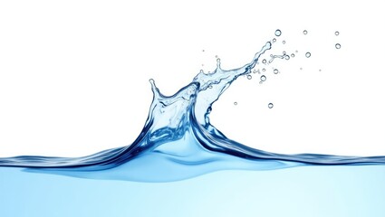 Poster - Blue water splash on a white background, isolated.