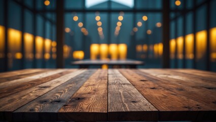 Poster - dark blurred background featuring an empty table top, background for your product