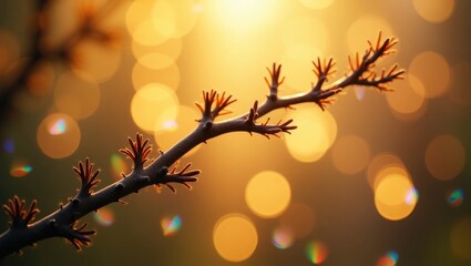 Leinwandbilder - An abstract arrangement of sparkling bokeh lights featuring colorful prism effects and blurred shapes, producing a dreamy backdrop.