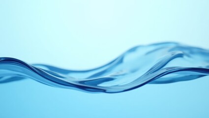 Poster - Blue water wave separated on a blue light backdrop.
