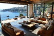 © malayeka - Luxurious coastal living room with ocean view.
