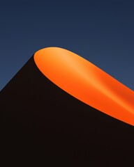 Poster - Abstract Dune Landscape: Contrasting Colors of Orange, Black, and Blue, Minimalist Desert Imagery