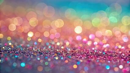 Aufkleber - A mesmerizing and vibrant bokeh backdrop with shimmering glitter, reminiscent of festive lights and joyous celebration.