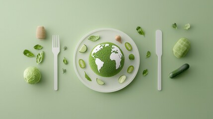 Poster - striking digital artwork depicting a sustainable and vibrant planet earth showcasing the importance 