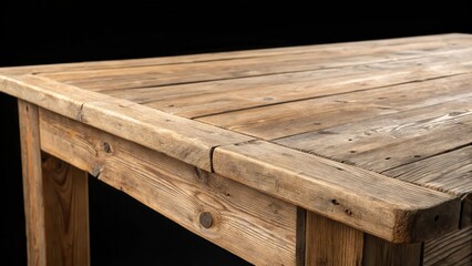 Poster - Rustic wooden table with a weathered and worn surface, showcasing the natural beauty of aged wood