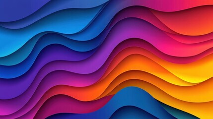 Poster - vibrant abstract waves of color blending seamlessly, creating a dynamic visual experience