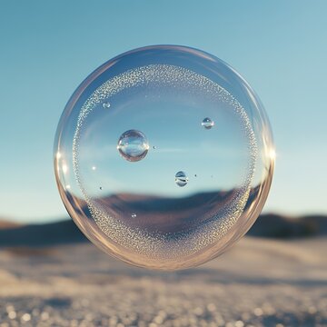 simple bubble flyer, layout with one large bubble in the middle, and a few small bubbles outside of the large bubble