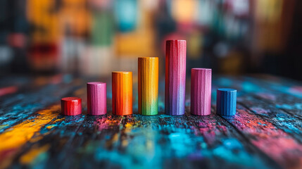 Poster - Colorful bar graph representing data visualization and growth