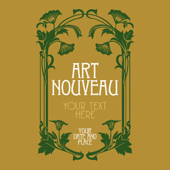 vector vintage items: label art nouveau