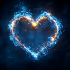 Poster - Glowing Heart Shape Symbolizing and Connection Through Ethereal Threads
