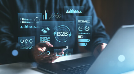 Poster - B2B digital marketing and technology concept.