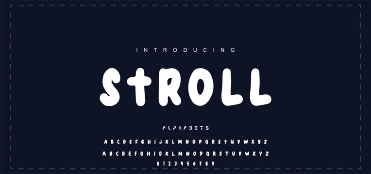 Kids style colorful font design, playful childish alphabet, letters and numbers