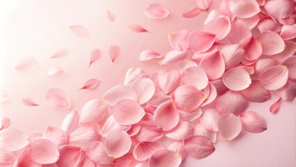 Aufkleber - Delicate Pink Petals Scattered Across a Soft Pastel Background, Creating a Romantic and Dreamy Aesthetic