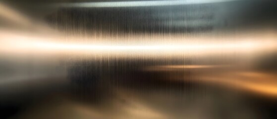 Fototapete - Abstract blurred metallic texture with warm tones, evoking motion and depth in an industrial setting