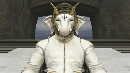 Poster - Futuristic Ganesha Inspired Design in 3D Style with Elegant Details