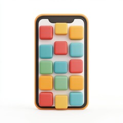 Aufkleber - 3D Clay Smartphone Style with Colorful App Icons and Designs