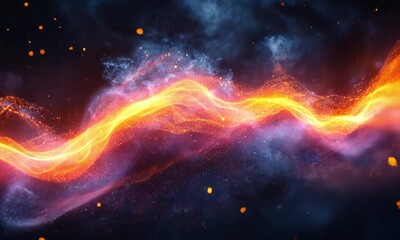 Wall Mural - Colorful cosmic nebula with vibrant swirling energy and galactic patterns