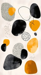 Poster - Modern and artistic design featuring abstract organic shapes, lines, and dots, creating a visually appealing composition