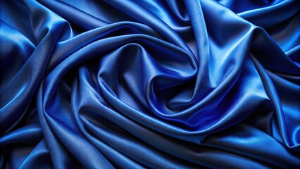 Aufkleber - Abstract Draped Royal Blue Satin Fabric with Soft, Smooth, and Elegant Waves
