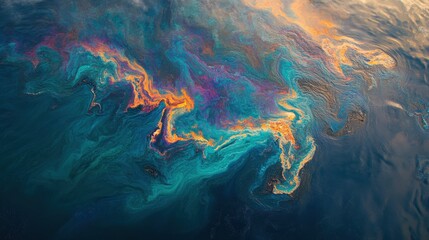 Poster - vibrant abstract oceanic patterns showcasing swirling colors and textures under sunlight