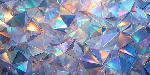 Poster - An Abstract Geometric Pattern of Interlocking Iridescent Triangles