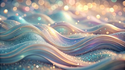 Aufkleber - Sparkling Abstract Waves with Golden Glitter and Bokeh Lights