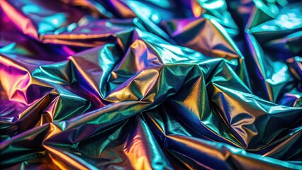 Fototapete - Iridescent Fabric Texture with Shimmering Hues and Reflective Surface