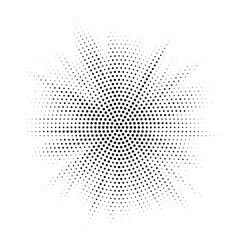 Fototapete - Burst Halftone light effect. Glowing light burst. abstract grunge halftone dots background. Vector illustration.