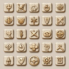 set of vintage game buttons. vector illustration. eps 10, contains transparencies.