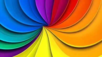 Poster - Painting of a rainbow with many different colors. The painting is very colorful and vibrant, and it gives off a feeling of happiness and joy. The colors are arranged in a spiral